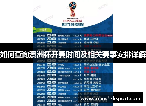 如何查询澳洲杯开赛时间及相关赛事安排详解